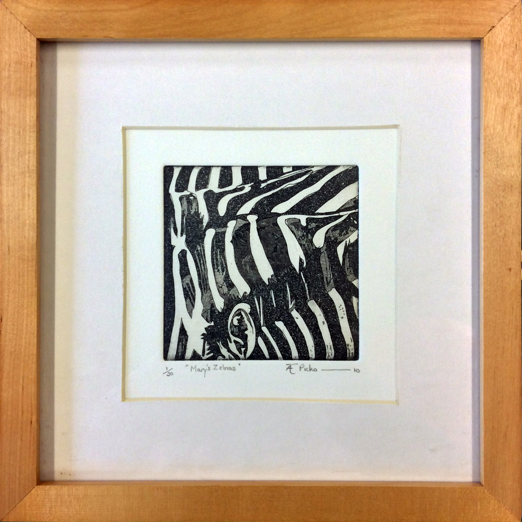 Framed-Mary's Zebras